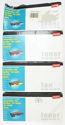 £5.99 • Buy Staples Toner Cartridges Replace Brother TN-130 TN-135 CMYK Set C M Y BK Reman