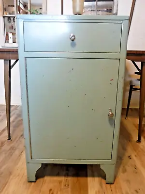 VINTAGE Medical Cabinet-Industrial Storage Cabinet 100% Functional Turquoise Clr • $145
