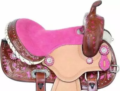 Western Premium Leather Tack Saddle Barrel Horse Western Saddle Free Shipping. • $418.49