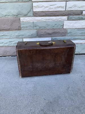 Vintage Samsonite Leather Faux Alligator Suitcase Luggage Briefcase Brown • $24.99