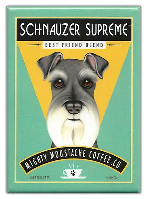 Retro Dogs Refrigerator Magnets: SCHNAUZER | COFFEE | Vintage Advertising Art • $8.99