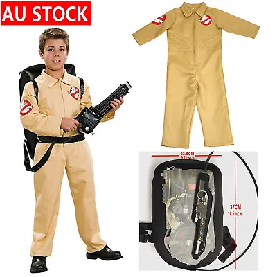 Cosplay Ghostbusters Jumpsuit Kids Backpack Costume Bodysuit Outfits Fancy Dress • $21.99