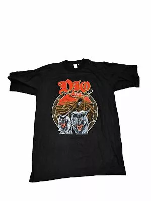 Vintage Dio Band T-Shirt Lock Up The Wolves World Tour 1990 Mens XL 2 Sided Rare • $199.99