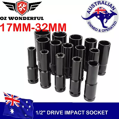 $13.99 • Buy 1/2'' Deep Impact Sockets 17mm - 41mm Air Impact Flank Socket CRV Industrial NEW