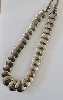 Vintage Navajo Sterling Saucer Beads Necklace 16.5  • $155