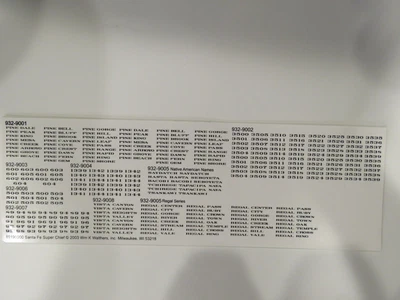 $5 • Buy Walthers Santa Fe Passenger Car Decals   932-9000 Series