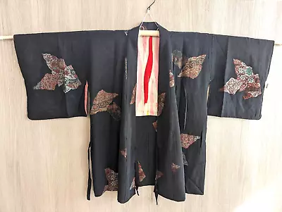 Japanese Kimono Yukata Haori Black Height38.58inch   Width24.80inch  Uesd • £47.50