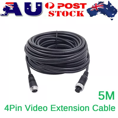 4Pin Video Extension Cable Wire For Bus Truck Reversing Rear View Camera 5M • $15.99