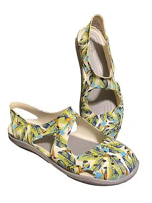 CROCS Swiftwater Wave Women's Size 9 Tropical Print Comfort Sandal Mary Jane • $19.70