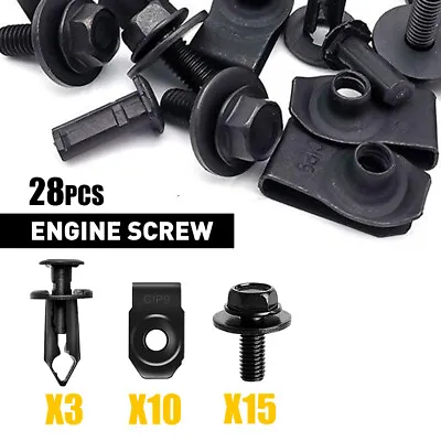 28X Under Engine Cover Clips Underbody Mudguard Shield Screw Bolt U-Nuts Clip • $10.99