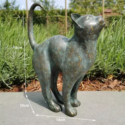 Beautiful Cat Statue With Rounded Back Garden Decor Outdoor Ornament Decor NEW • $24.69