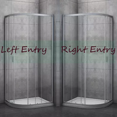 Aica Offset Quadrant Shower Enclosure Walk In Tempered Glass Screen Cubicle Door • £118.97