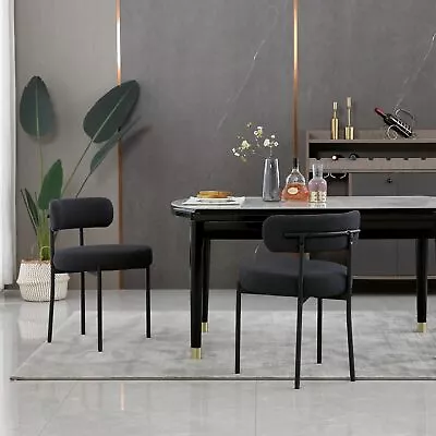Black Dining Chairs Set Of 2 Mid-Century Modern Dining Chairs • $183.50