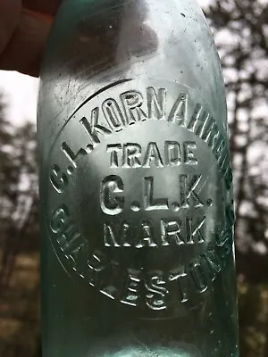 Vary Rare Soda Bottle C. L. Kornahrens Trade C.l.k. Mark  Charleston S. C. • $149