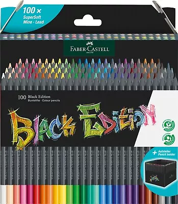 Faber-Castell Black Edition - SuperSoft Colouring Pencils - Choose Pack Size • £11.99