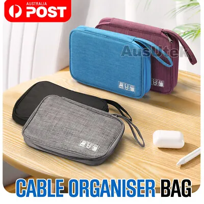 $8.99 • Buy Electronic Accessories Cable Bag Organizer Travel Pouch Storage Cases Charger AU