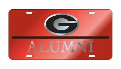 UGA UNIVERSITY OF GEORGIA Bulldogs Mirrored Red ALUMNI License Plate / Car Tag • $24.95