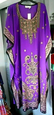 New Sante Muu Mumu 1x 2x 3x Kaftan Caftan House Dress Purple Black Gold Fuchia • $21.99