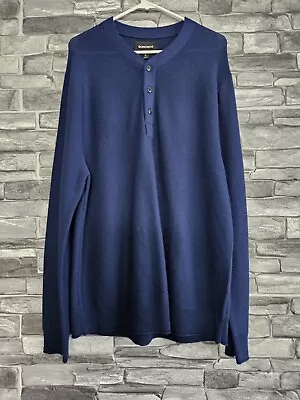 Bonobos Merino Wool Henley Sweater Size XXL 2XL Slim Fit Blue Long Sleeve  • $23