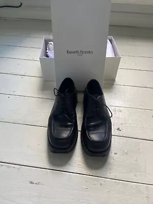 Russel And Bromley Made In Italy Moc-Toe Derby Shoes. Black. UK 8. VGC. • £15