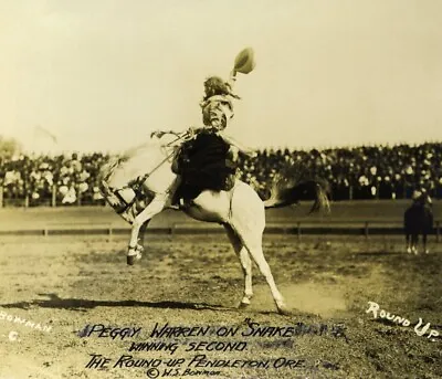 LADY BRONC RIDER VINTAGE WESTERN RODEO COWGIRLS PHOTO ART 8 X 10 • $8.95