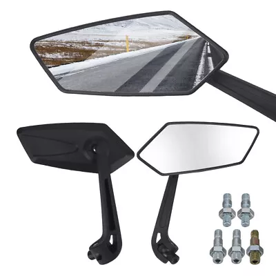 Universial 8mm 10mm Motorcycle Mirrors Motorbike ATV Rearview Black Side Mirror • $14.88