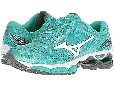 Mizuno Wave Creation 19 Silver Grey Turquoise Blue Running Shoes 6 US Womens • $97.05