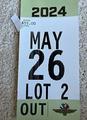 INDY RACE DAY LOT 2 Parking Pass 2024 Indianapolis 500  May 26 CLOSEST • $260