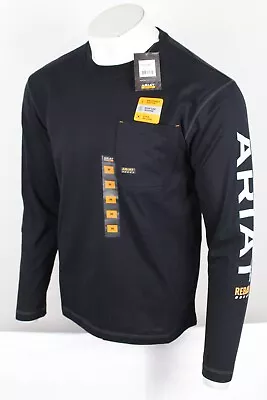 Ariat Men's T Shirt Rebar Workman Logo Long Sleeve Medium Black 10023916 • $29.69