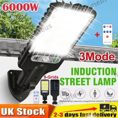 6000W Outdoor Solar Wall Light LED COB Motion Sensor Garden Security Street Lamp • £6.89