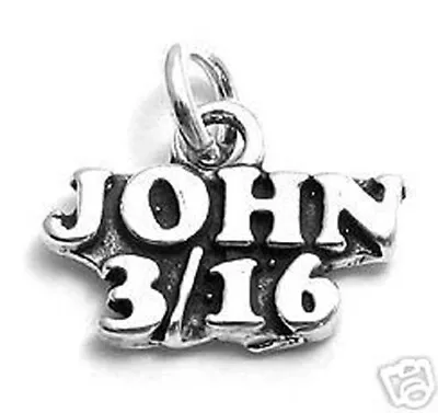 925 Sterling Silver John 3:16 Charm • $14.55