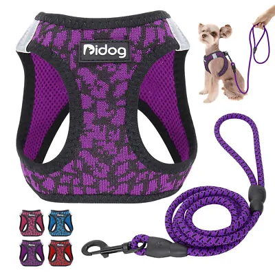 Chihuahua Step In Dog Harness And Leash Reflective Small Pet Puppy Walking Vest • $20.89