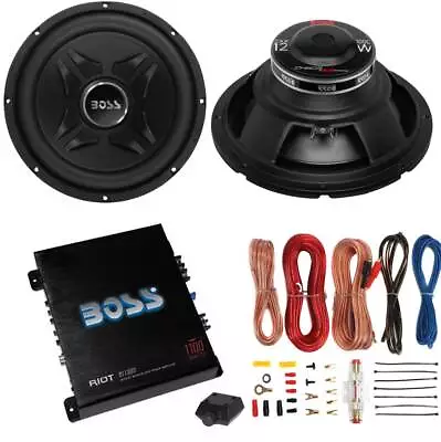 2 Boss CXX12 12  2000W Car Audio Power Subwoofer Sub & Mono Amplifier & Amp Kit • $167.99