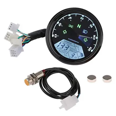 LCD Digital Gauge Universal Motorcycle Odometer Speedometer Tachometer 12000RPM • $35.61