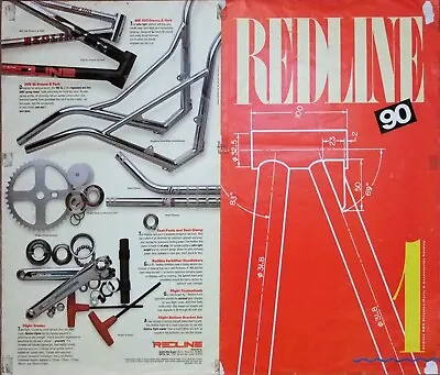 Vintage 1990 Redline Racing BMX Freestyle Dirt Bicycle Poster 17.75 X22  • $39.99