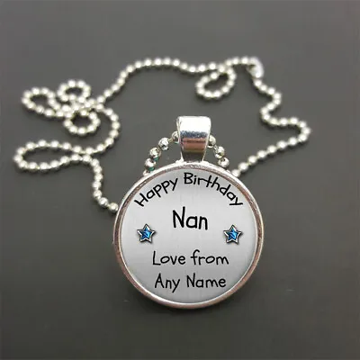 Personalised Happy Birthday Nan Pendant 18  Ball Chain Necklace Gift N251 • £5.99