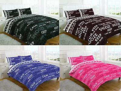 KEEP CALM Duvet Quilt Cover & Pillowcase Polycotton Easycare Bedding Set • £13.99