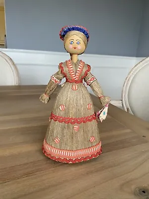 Minsk Belarus Russian 10” Straw Wood Doll - Made In Russia • $29.99