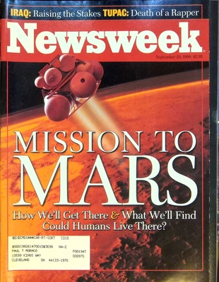 $11.24 • Buy Newsweek Magazine September 23 1996 Space Race To Mars Tupac Shakur Rap Dead