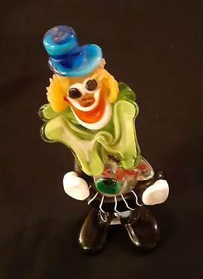 Vintage Murano Glass Clown Figurine 9” Hand Blown Glass Clown • $30.99