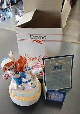 Vintage Schmid Raggedy Ann & Andy Music Box  Rocking Rodeo  1982 440 / 10000 • $29.99