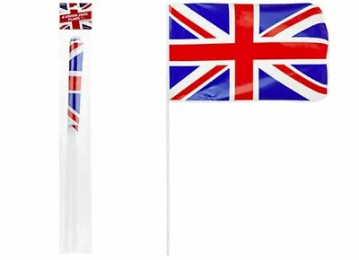 £8.95 • Buy Union Jack Waving Flags 4 Pack Support UK Eurovision Jubilee Sport Garden Party 
