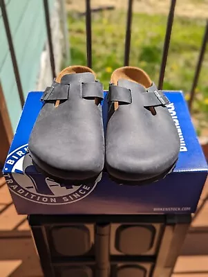 Men’s Birkenstock BOSTON Black Oiled Leather Clogs  43 (M10-10.5) Regular • $120