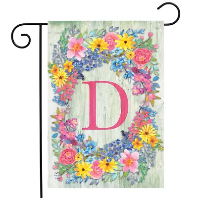 Spring Monogram Letter D Garden Flag Floral Wreath Briarwood Lane 12.5  X 18  • $6.99