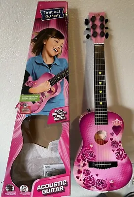 First Act Discovery 31  1/2 Size Acoustic Guitar RH Pink Roses Basically New! • $39.99