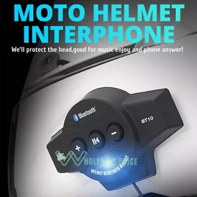 Motorcycle Helmet Headset Wireless Bluetooth MP3 Speaker Hands-Free Rechargeable • $27.11