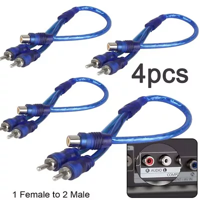 4Pcs RCA Y Splitter Audio Jack Cable Adapter 1 Female To 2 Male Connector USA • $9.19