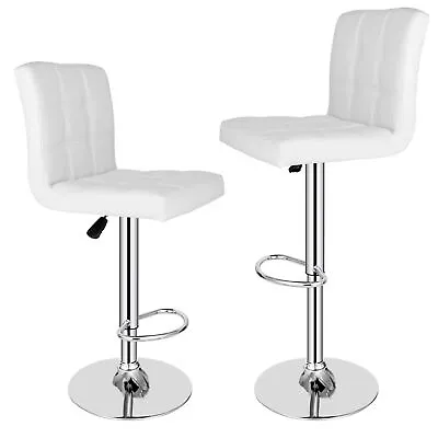 Set Of 2 PU Leather 360° Swivel Bar Stools Adjustable Bar Chair For Kitchen • $75.58