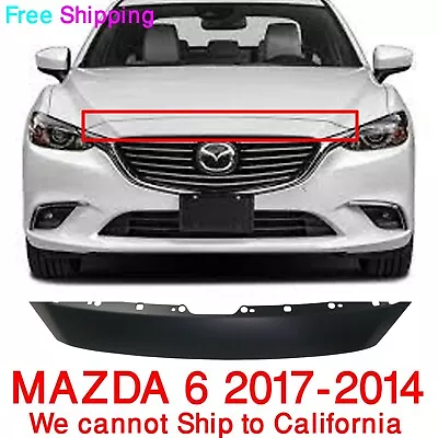 For 2014-2017 MAZDA 6 Sedan New Grille Molding Trim Front Upper Primed Plastic  • $60.40