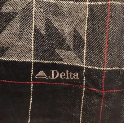 $29.99 • Buy Delta First Class Blue Star W Plaid Throw Blanket By John Horsfall 69 X 49.5 